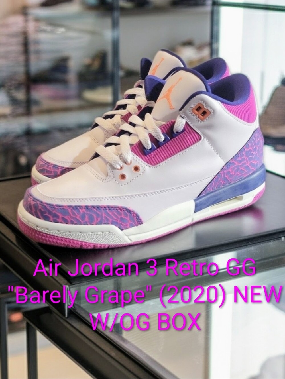 Air Jordan 3 Retro GG "Barely Grape" (2020) M6Y/W7.5 NEW W/OG BOX